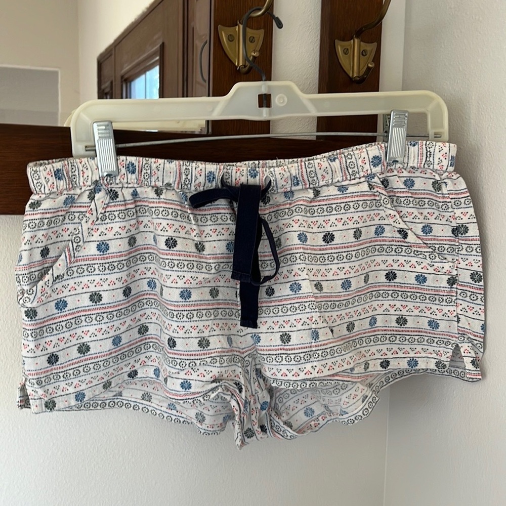 Aerie Women’s Woven Lounge/Sleep Shorts Sz M, Floral Stripe, 100% Cotton